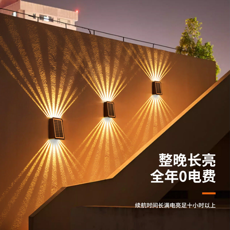 New solar-powered wall washer light, outdoor waterproof villa courtyard light, decorative ambient spotlight, home landscape wall light