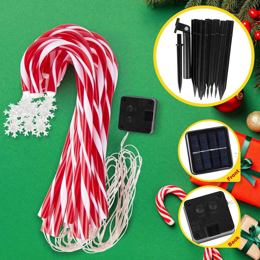 Outdoor garden lawn LED solar cane lights Christmas candy decorative lights scene arrangement ground lights