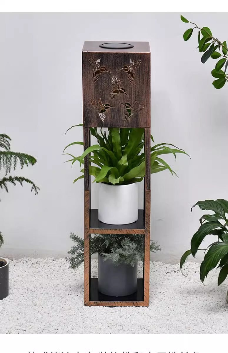 Solar flower stand light, courtyard garden balcony decorative light, waterproof potted plant floor light, flower stand decorative light