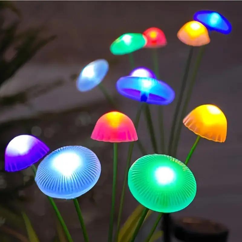 Solar LED jellyfish lamp, ground-mounted lawn light, outdoor waterproof holiday courtyard balcony decorative ambiance light