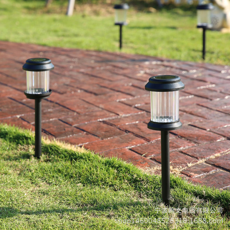 Solar-powered outdoor waterproof lawn light LED ground plug landscape courtyard garden villa decorative lighting pathway plastic
