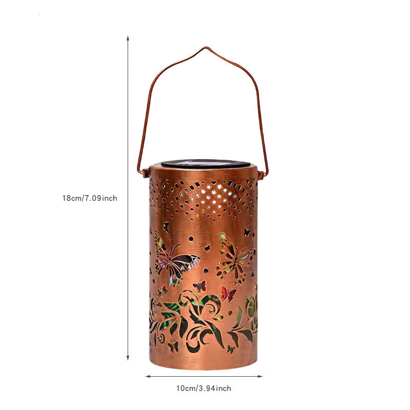 Amazon's best-selling solar butterfly lantern, iron art hollow hanging light for balcony garden, outdoor courtyard decorative light