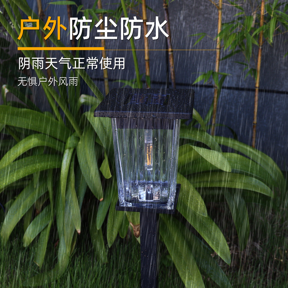 Solar glass light outdoor waterproof wall-mounted courtyard light modern outdoor villa gate garden wall decorative light