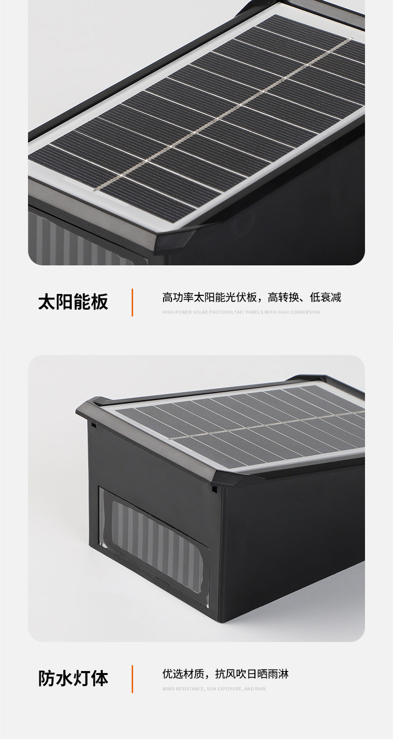 New solar-powered wall washer light, outdoor waterproof villa courtyard light, decorative ambient spotlight, home landscape wall light
