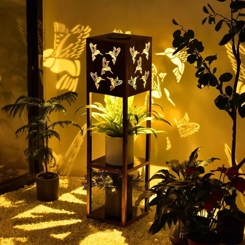 Solar flower stand light, courtyard garden balcony decorative light, waterproof potted plant floor light, flower stand decorative light