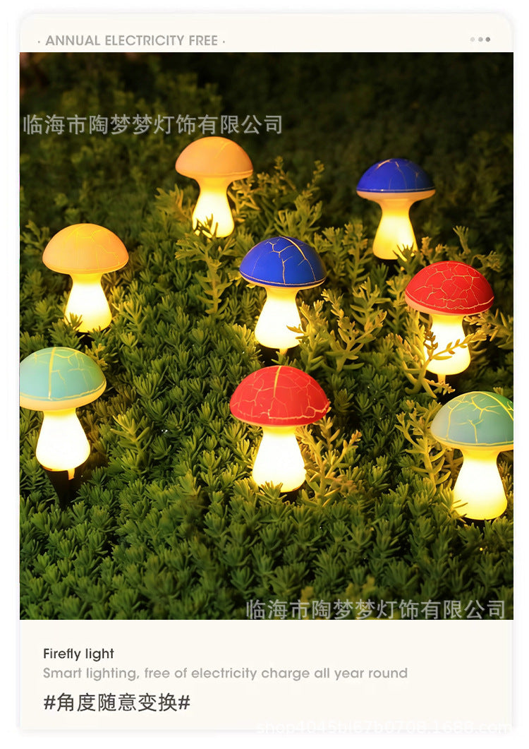 Solar-powered glowing mushroom lamp for outdoor use in courtyards, gardens, parks, scenic areas, and lawns