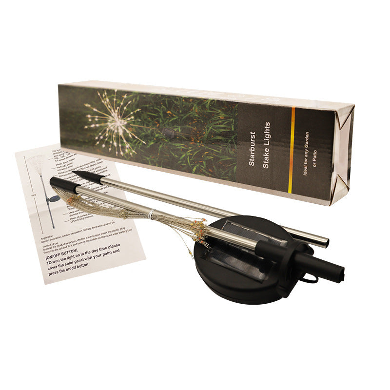 LED solar fireworks lights, dandelion copper wire string lights, ground-mounted lights, outdoor garden courtyard starry sky lawn lights