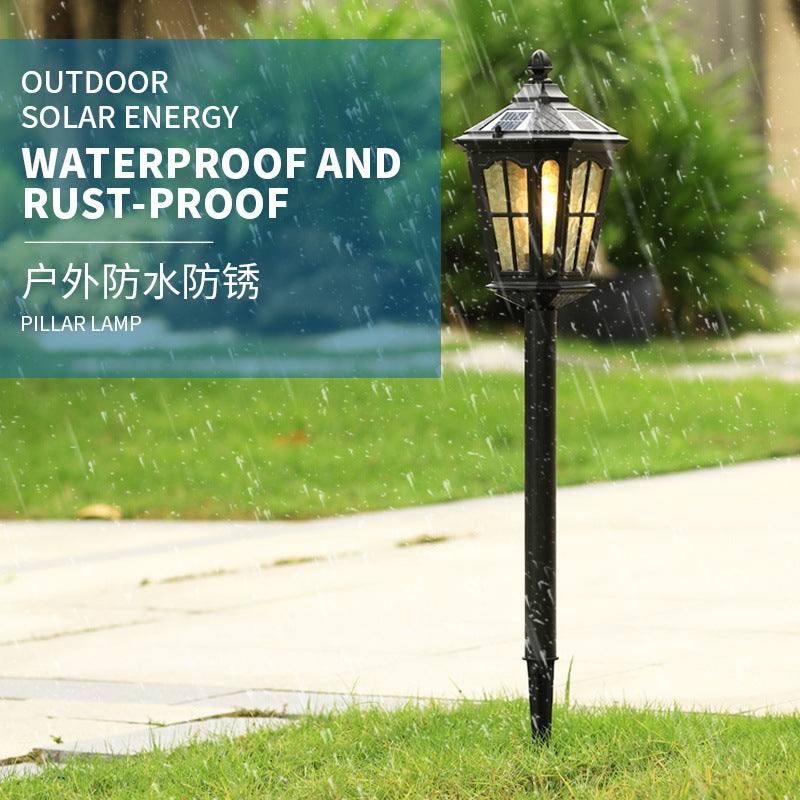 Solar-powered lawn lights, outdoor waterproof garden lights, outdoor ground-mounted pathway lawn lights, ground-mounted garden lights