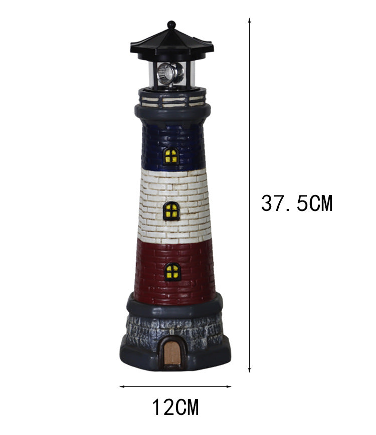 European and American style outdoor garden waterproof solar resin lighthouse ornament courtyard light landscape light floodlight spotlight