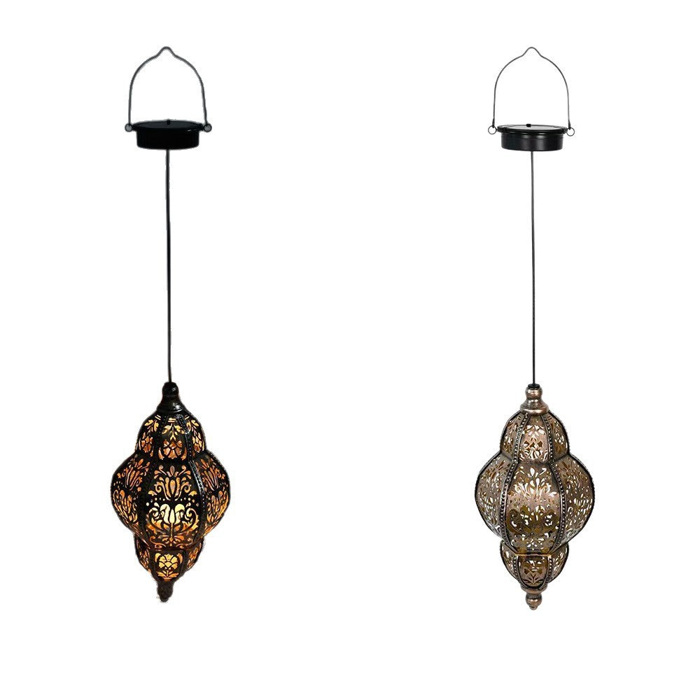 Baroque cross-border European and American style garden lamp, solar-powered iron art baroque hollow-out projection lamp for artistic ambiance in homestays