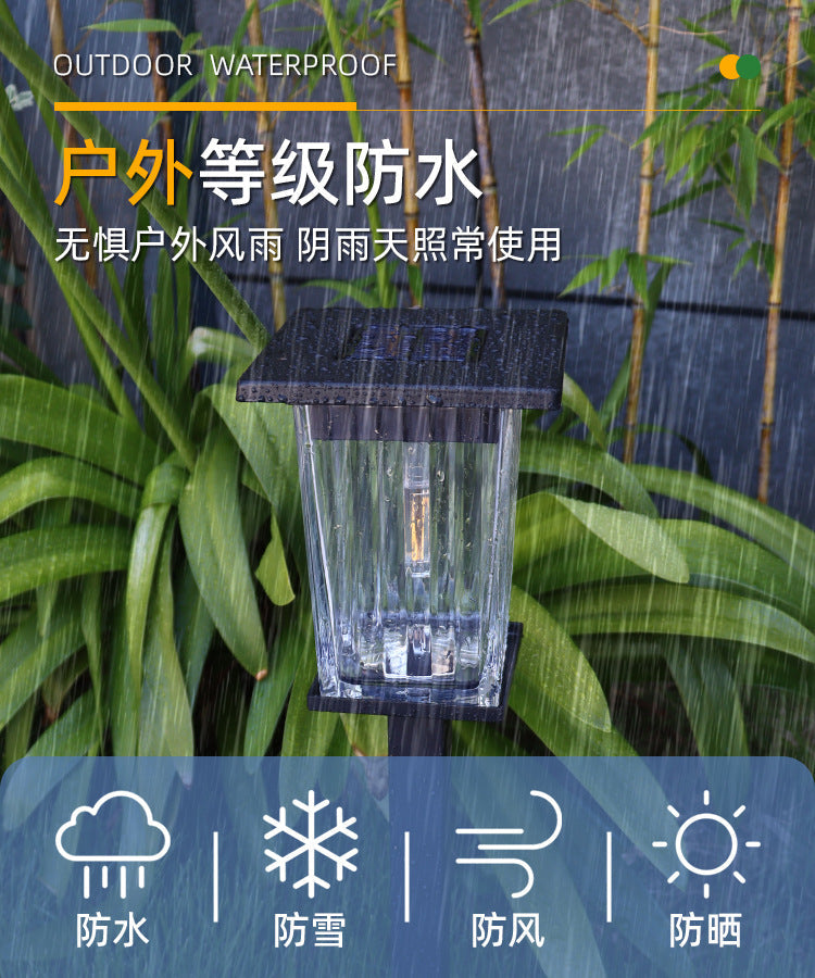 Solar glass light outdoor waterproof wall-mounted courtyard light modern outdoor villa gate garden wall decorative light