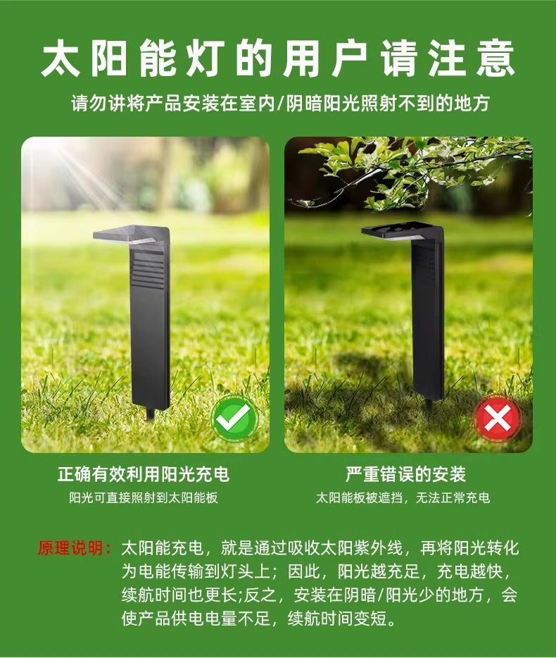 Solar outdoor lights for home use, courtyard lawn lights, villa garden community street lights, waterproof landscape lighting, ground-mounted lights