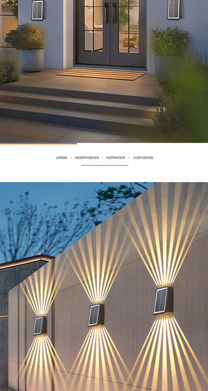 New solar-powered wall washer light, outdoor waterproof villa courtyard light, decorative ambient spotlight, home landscape wall light