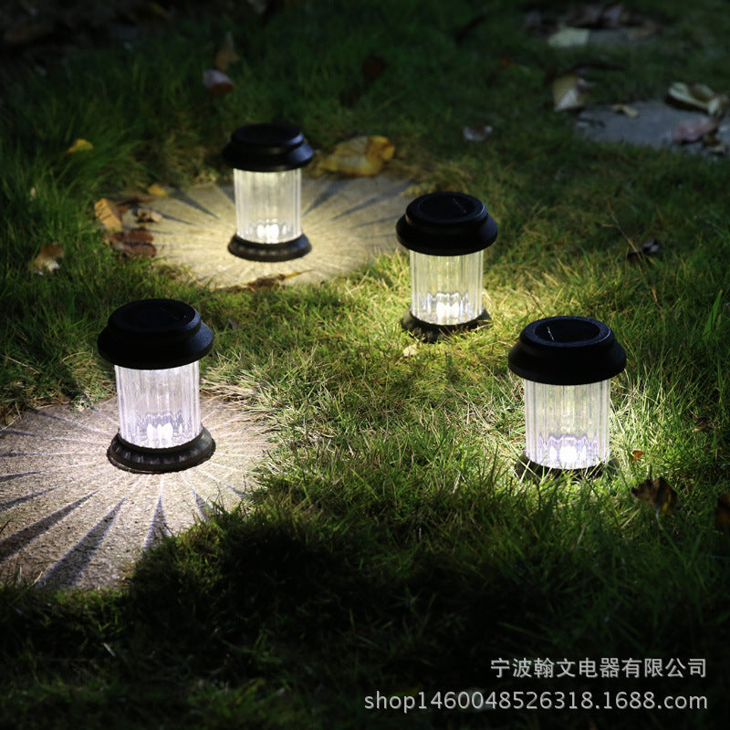 Solar-powered outdoor waterproof lawn light LED ground plug landscape courtyard garden villa decorative lighting pathway plastic