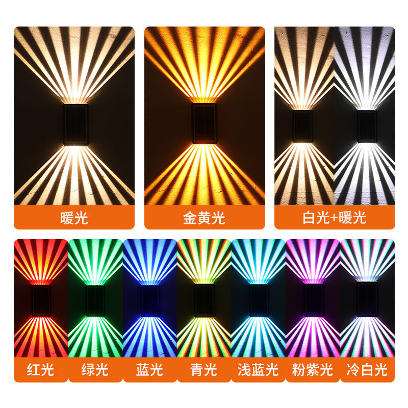 New solar-powered wall washer light, outdoor waterproof villa courtyard light, decorative ambient spotlight, home landscape wall light