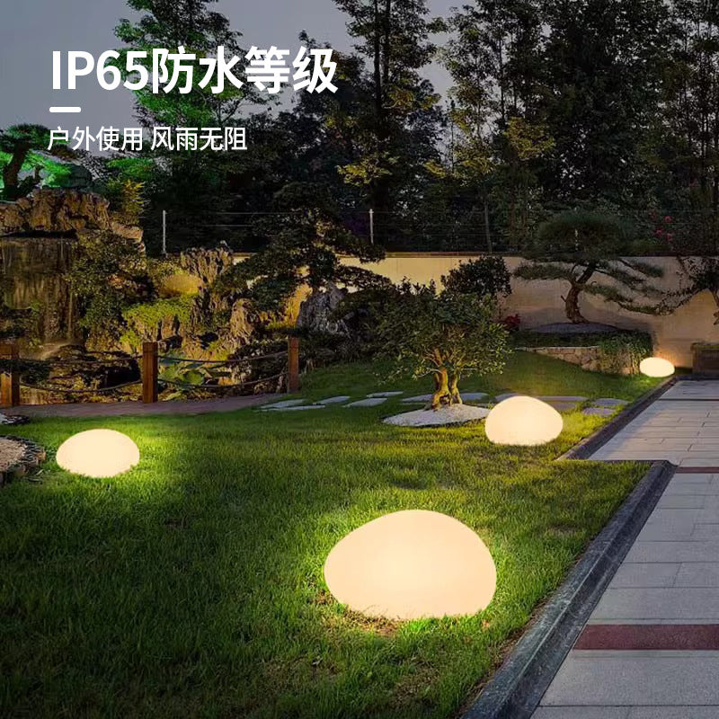 Pebble lights, solar outdoor courtyard lights, villa garden landscape lights, stone lights, lawn lights, decorative ground lights