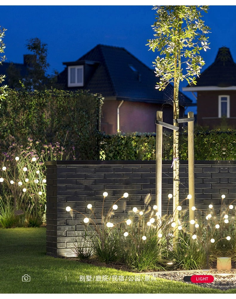 Solar-powered firefly LED lights, garden lawn lights, outdoor waterproof courtyard ambiance ground lights, trendy street lights