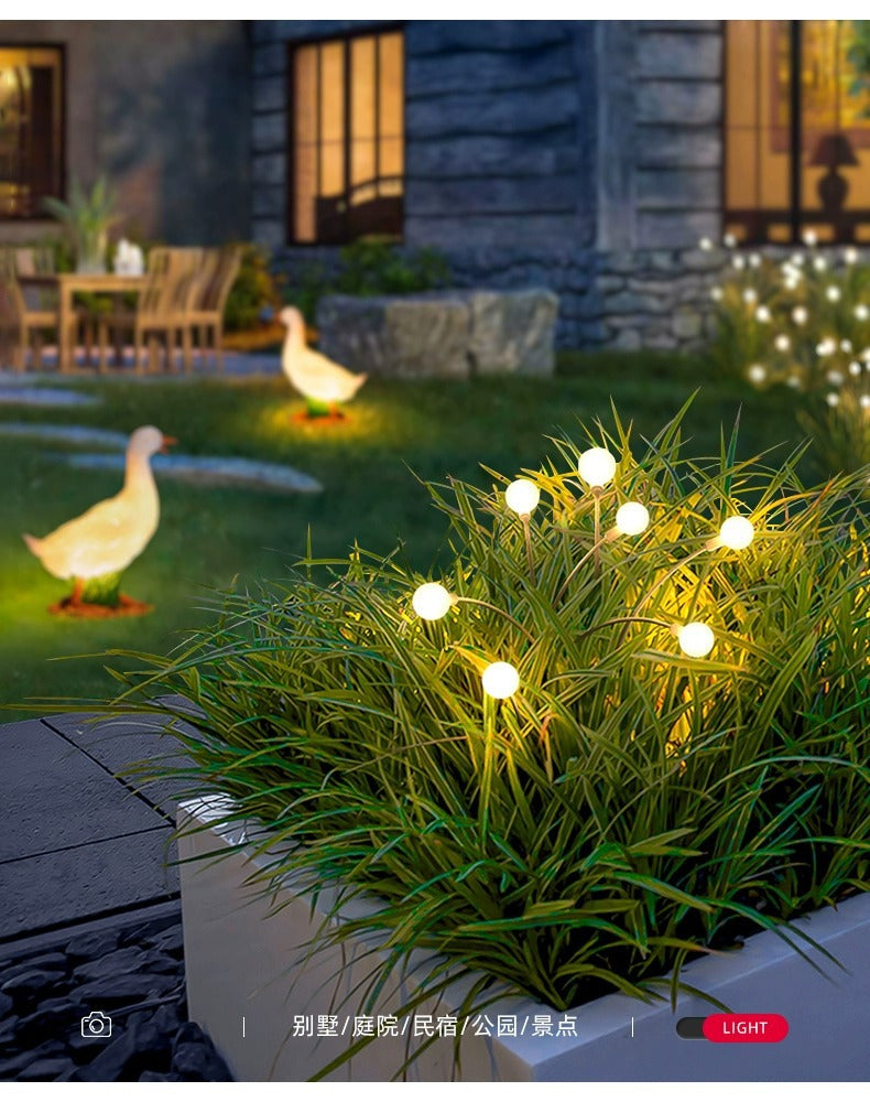 Solar-powered firefly LED lights, garden lawn lights, outdoor waterproof courtyard ambiance ground lights, trendy street lights