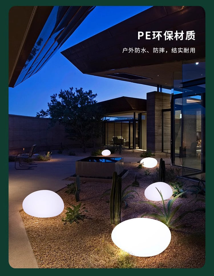 Pebble lights, solar outdoor courtyard lights, villa garden landscape lights, stone lights, lawn lights, decorative ground lights