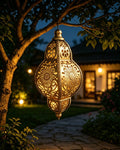 Baroque cross-border European and American style garden lamp, solar-powered iron art baroque hollow-out projection lamp for artistic ambiance in homestays