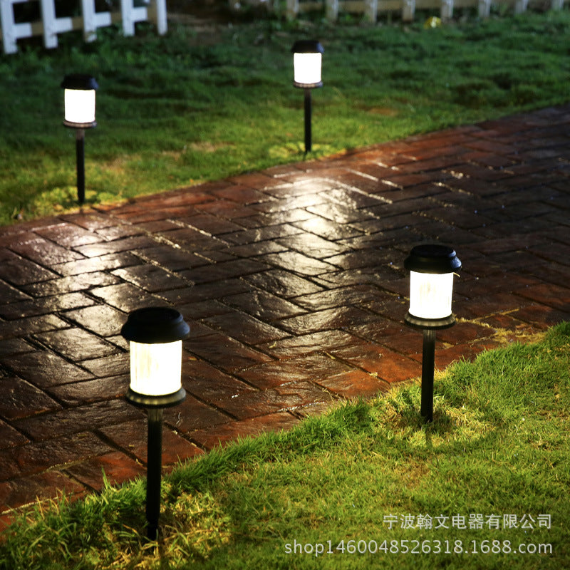 Solar-powered outdoor waterproof lawn light LED ground plug landscape courtyard garden villa decorative lighting pathway plastic
