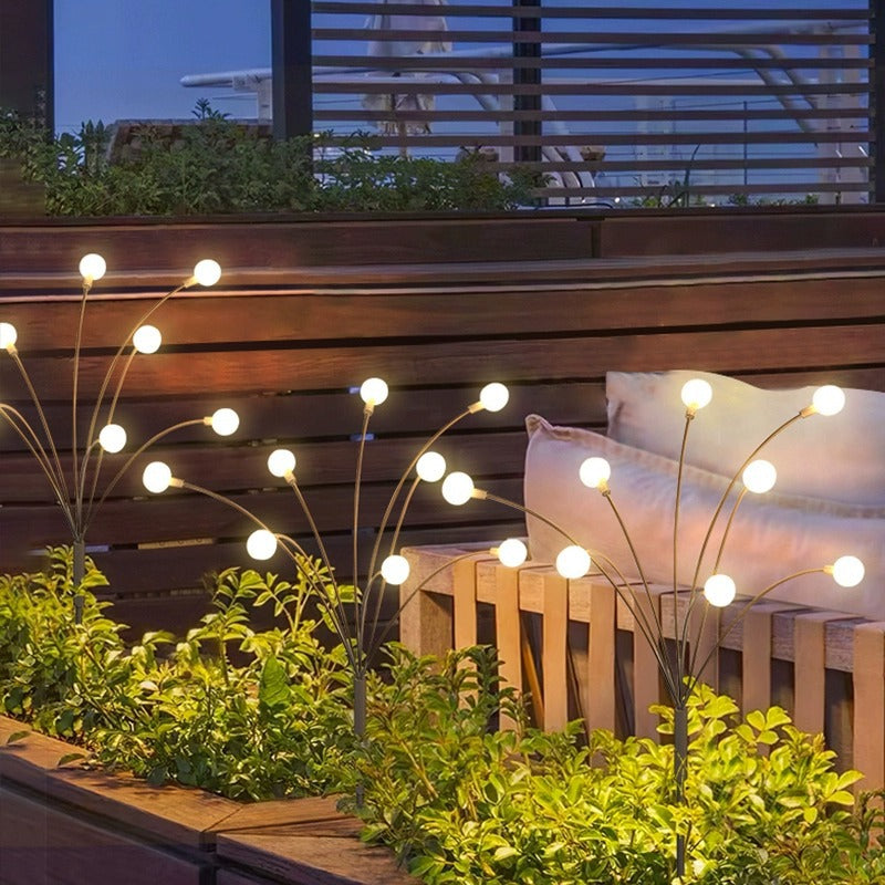 Solar-powered firefly LED lights, garden lawn lights, outdoor waterproof courtyard ambiance ground lights, trendy street lights
