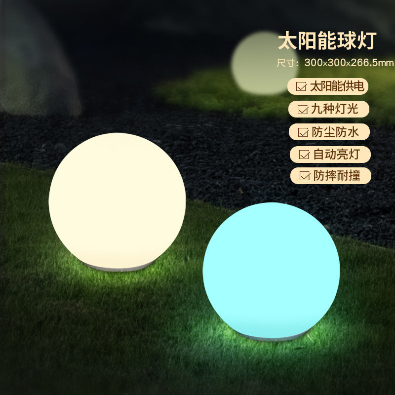 Solar-powered colorful ball lights, outdoor lawn lights, courtyard decorative pebble landscape lights, garden villa ambiance lights