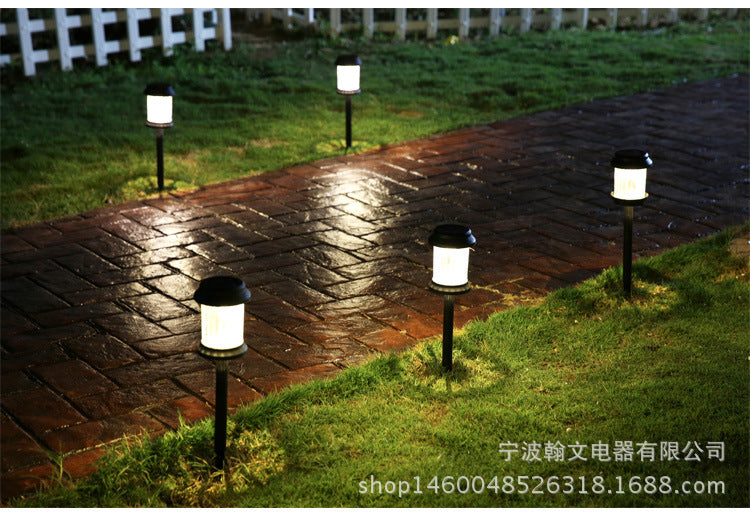 Solar-powered outdoor waterproof lawn light LED ground plug landscape courtyard garden villa decorative lighting pathway plastic