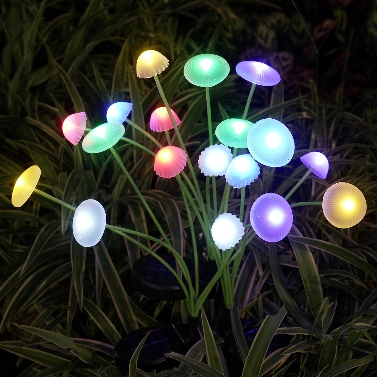 Solar LED jellyfish lamp, ground-mounted lawn light, outdoor waterproof holiday courtyard balcony decorative ambiance light