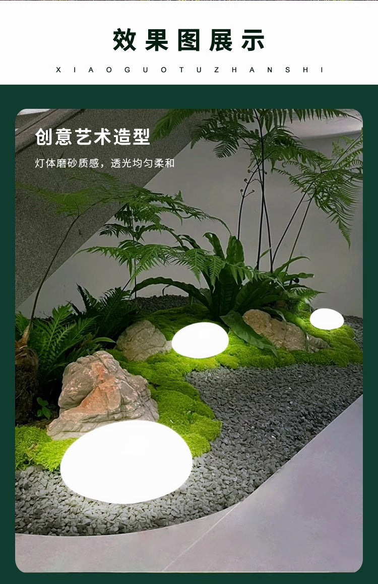 Pebble lights, solar outdoor courtyard lights, villa garden landscape lights, stone lights, lawn lights, decorative ground lights