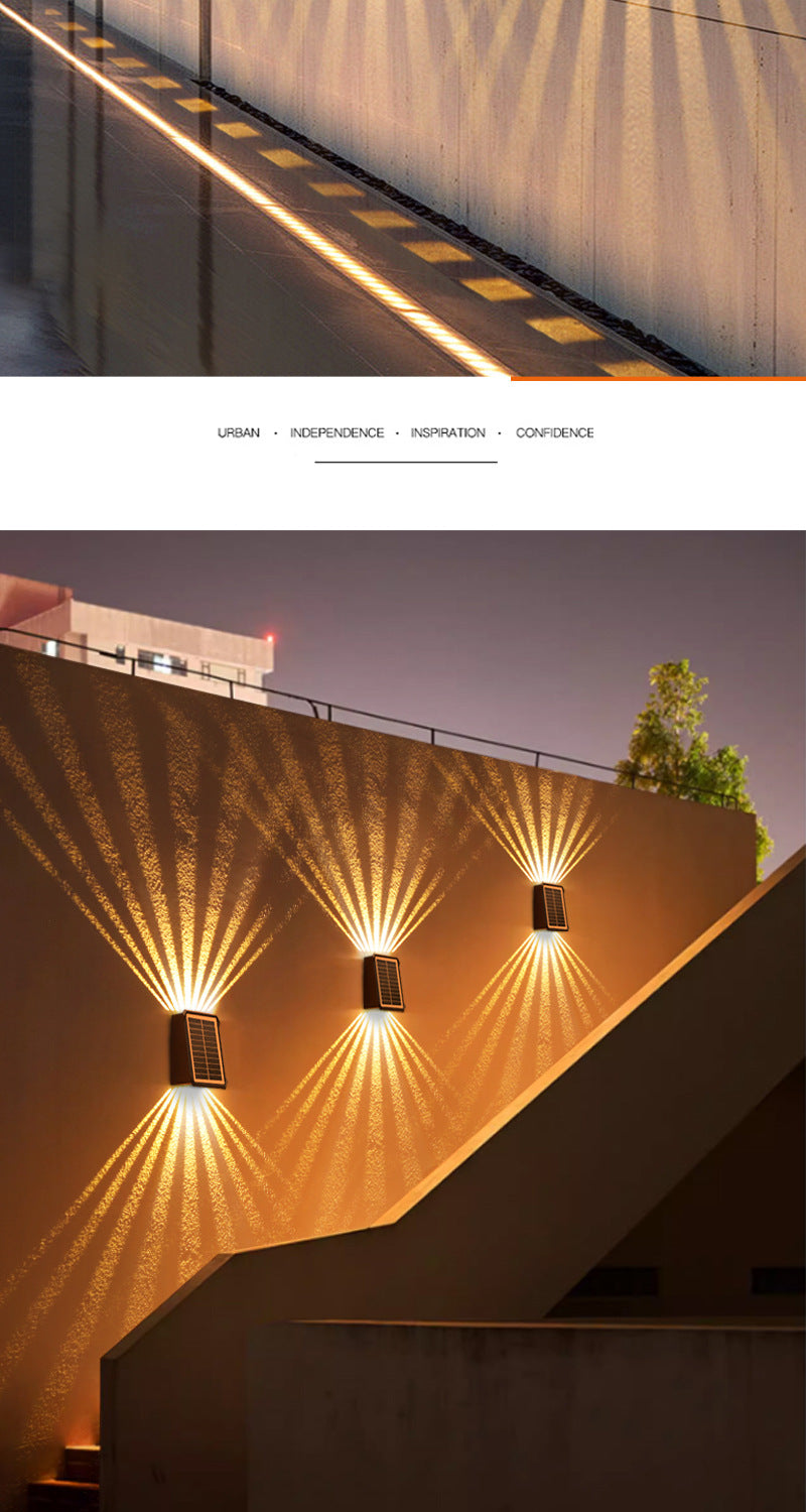 New solar-powered wall washer light, outdoor waterproof villa courtyard light, decorative ambient spotlight, home landscape wall light