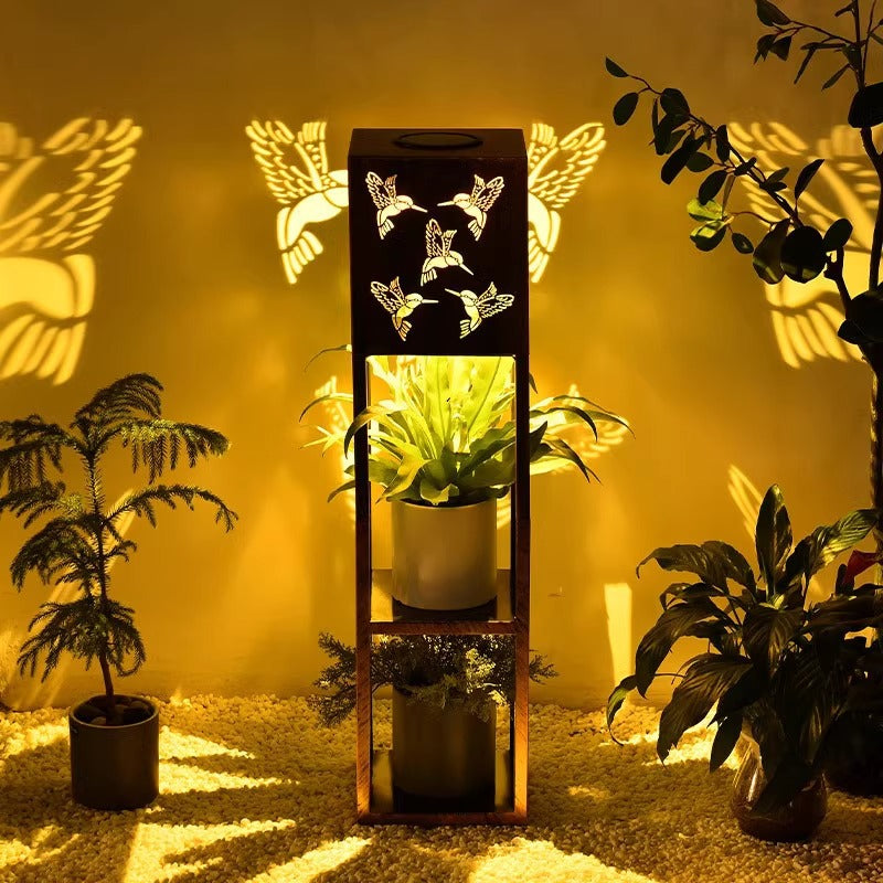 Solar flower stand light, courtyard garden balcony decorative light, waterproof potted plant floor light, flower stand decorative light