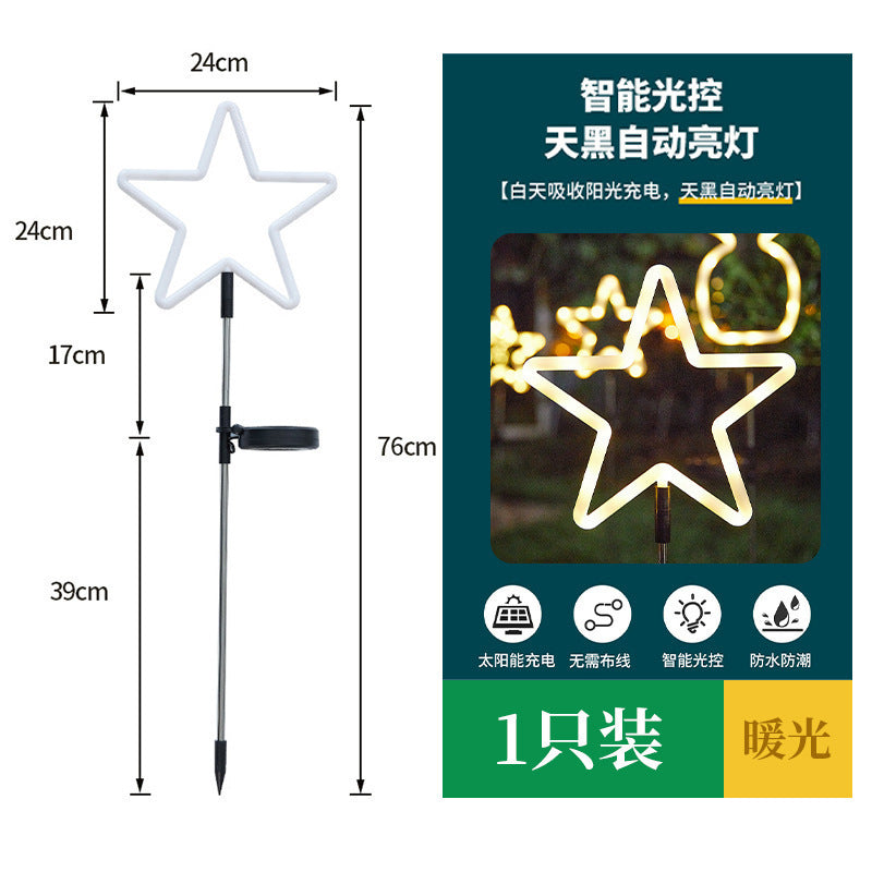 Directly from the manufacturer: Outdoor lighting solar neon LED star ground-insert garden courtyard holiday decorative lawn lights