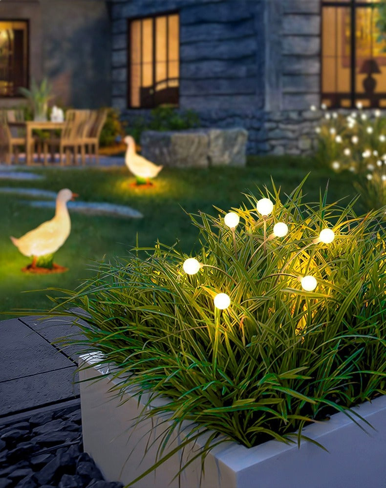 Solar-powered firefly LED lights, garden lawn lights, outdoor waterproof courtyard ambiance ground lights, trendy street lights