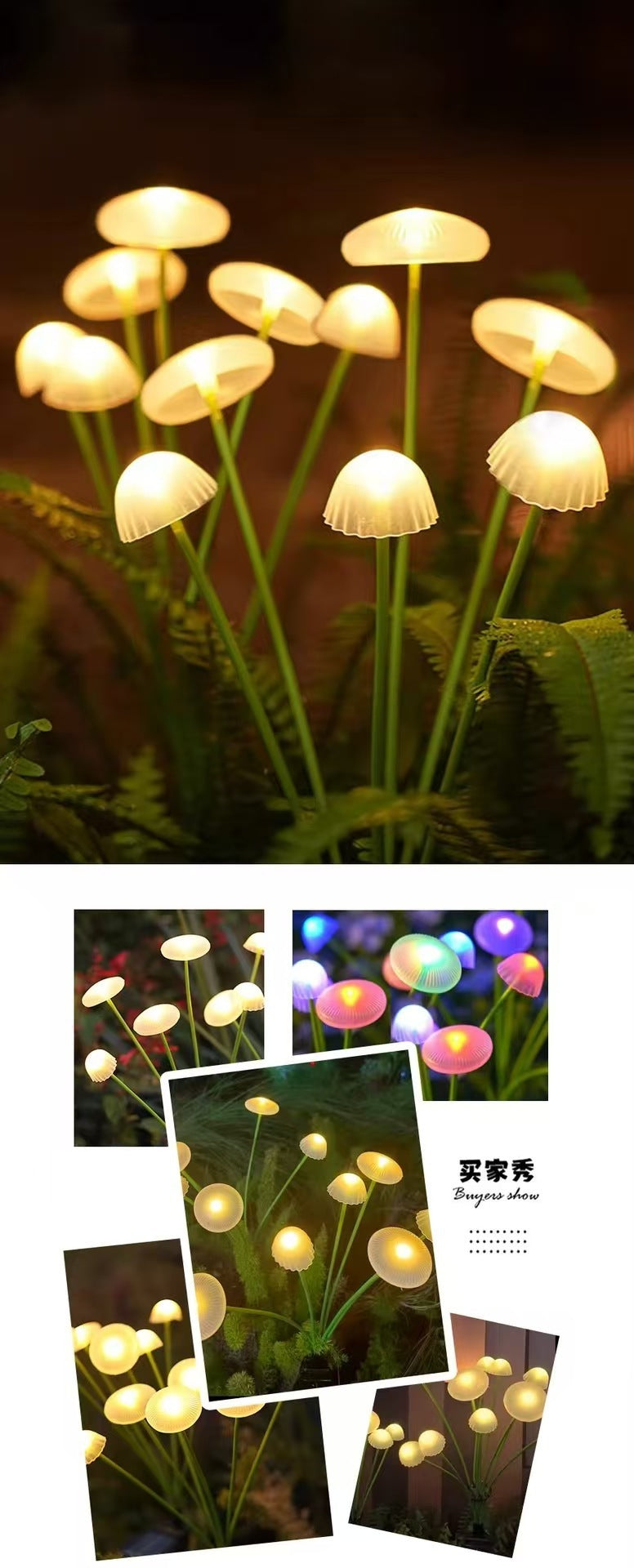 Solar LED jellyfish lamp, ground-mounted lawn light, outdoor waterproof holiday courtyard balcony decorative ambiance light