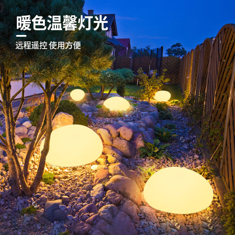 Pebble lights, solar outdoor courtyard lights, villa garden landscape lights, stone lights, lawn lights, decorative ground lights
