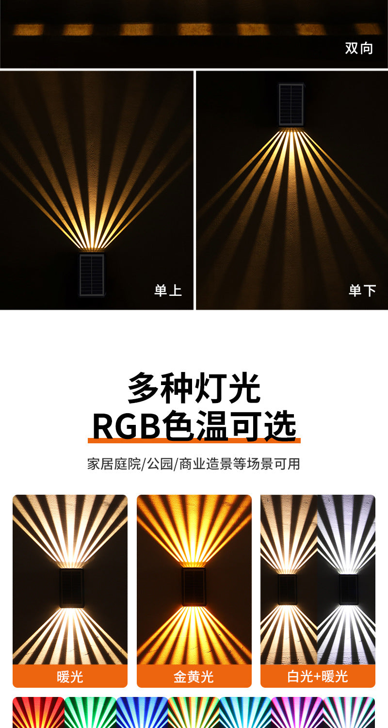 New solar-powered wall washer light, outdoor waterproof villa courtyard light, decorative ambient spotlight, home landscape wall light