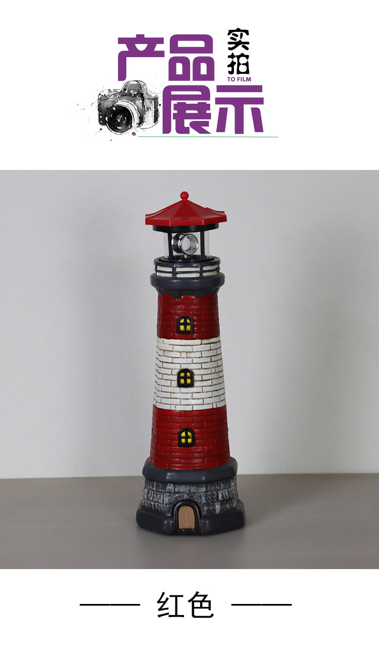 European and American style outdoor garden waterproof solar resin lighthouse ornament courtyard light landscape light floodlight spotlight