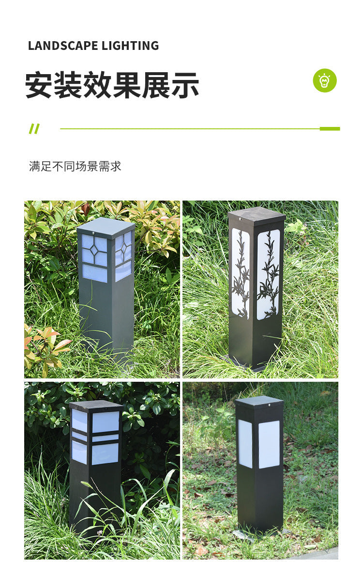 Lawn Lamp Chinese Style LED Outdoor Rainproof Garden Villa Lamp Landscape Lighting Park Community Solar Lawn Lamp