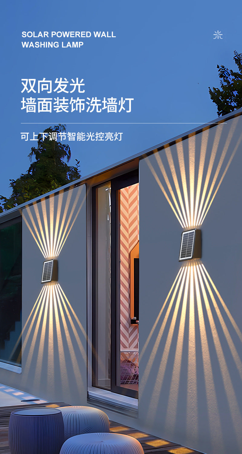 New solar-powered wall washer light, outdoor waterproof villa courtyard light, decorative ambient spotlight, home landscape wall light