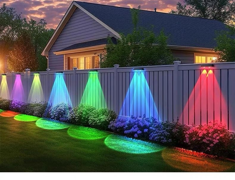 [New Dual Shadow] Solar Outdoor Garden Light, Waterproof Wall Washer Light for Home Villa Fence Landscape Lighting