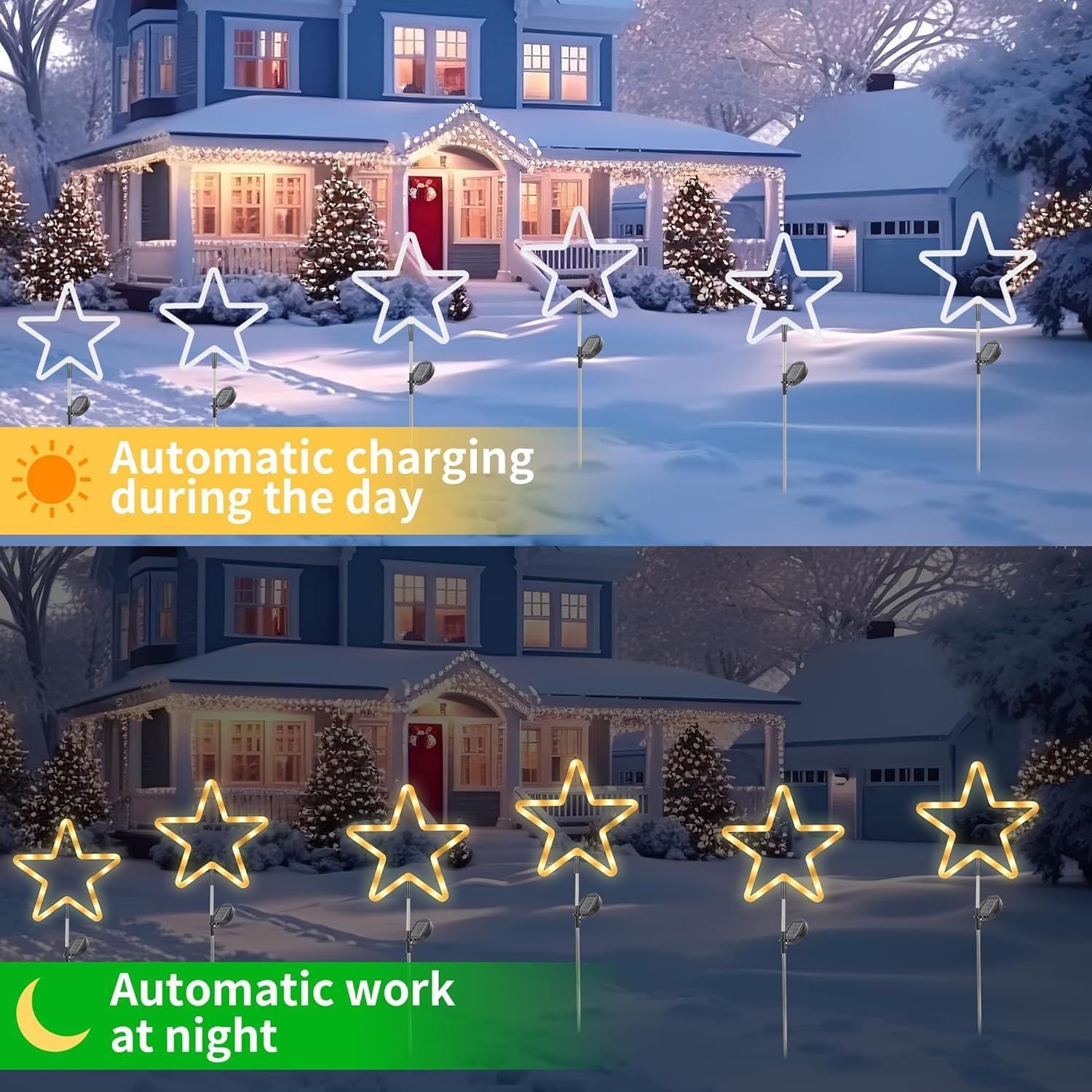 Directly from the manufacturer: Outdoor lighting solar neon LED star ground-insert garden courtyard holiday decorative lawn lights