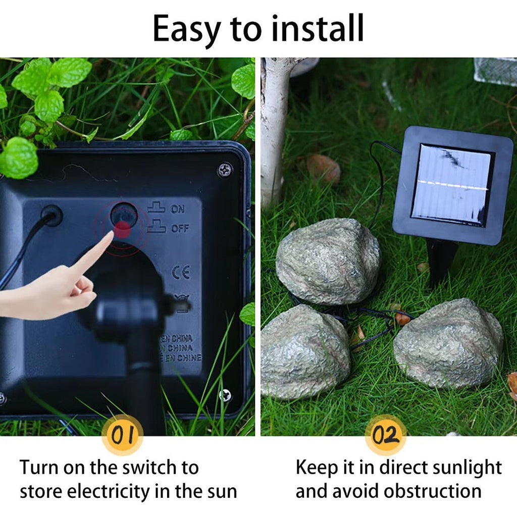 Solar-Powered Simulated Cow Manure Stone Lamp for Outdoor Garden, Lawn, Park, and Square Decoration