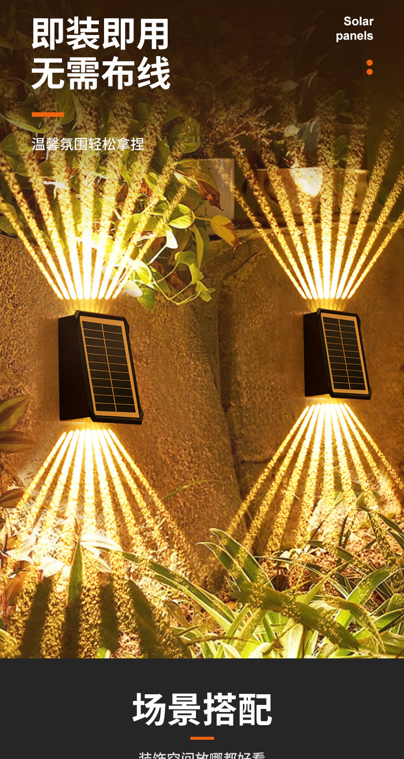 New solar-powered wall washer light, outdoor waterproof villa courtyard light, decorative ambient spotlight, home landscape wall light