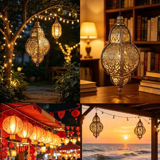Baroque cross-border European and American style garden lamp, solar-powered iron art baroque hollow-out projection lamp for artistic ambiance in homestays