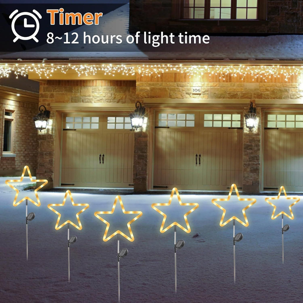 Directly from the manufacturer: Outdoor lighting solar neon LED star ground-insert garden courtyard holiday decorative lawn lights
