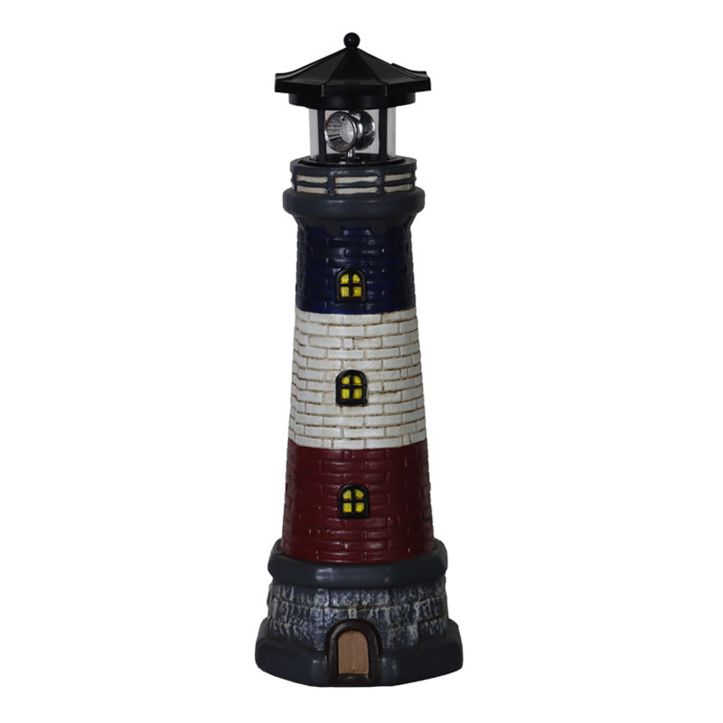 European and American style outdoor garden waterproof solar resin lighthouse ornament courtyard light landscape light floodlight spotlight
