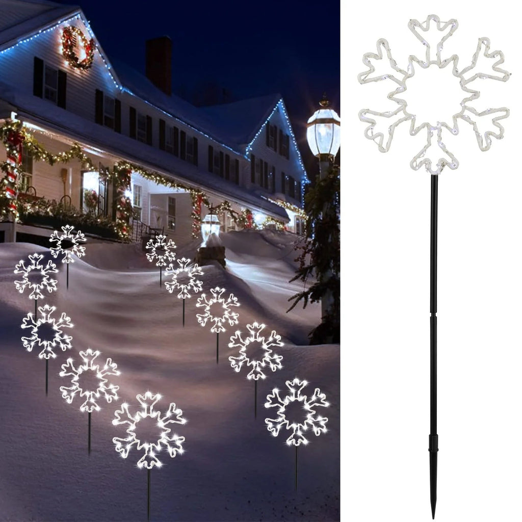 New cross-border LED solar Christmas decoration snowflakes for doorways, courtyards, corridors, and passageways