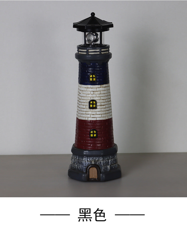 European and American style outdoor garden waterproof solar resin lighthouse ornament courtyard light landscape light floodlight spotlight