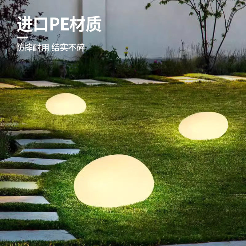 Pebble lights, solar outdoor courtyard lights, villa garden landscape lights, stone lights, lawn lights, decorative ground lights